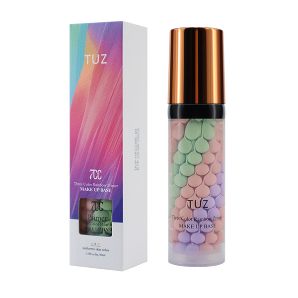 Набор для макияжа: Кушон TUZ Collagen тон 01 Ivory (Слоновая кость) + База под макияж трехцветная TUZ Three Color Rainbow Primer 00834 фото