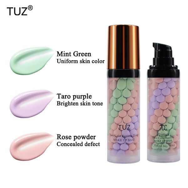 Набор для макияжа: Кушон TUZ Collagen тон 01 Ivory (Слоновая кость) + База под макияж трехцветная TUZ Three Color Rainbow Primer 00834 фото