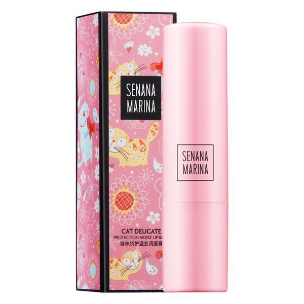 Зволожуючий бальзам для губ Senana Marina Cat Delicate Protection Moist Lip Balm з легким рожевим відтінком 00844 фото