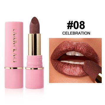 Помада для губ з металевим блиском Handaiyan Satin Shimmer Cream Lipstick 08 Celebration 01141 фото