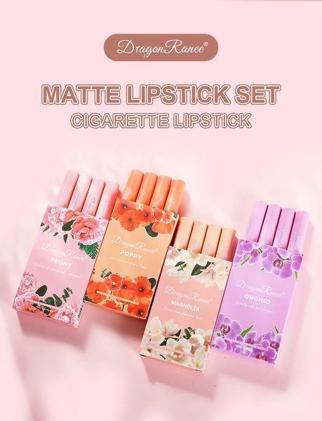 Набор помад Dragon Ranee Poppy Matte Lipstick Set 4 шт 00688 фото