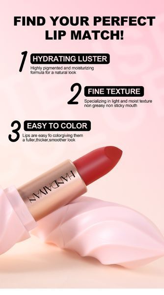 Матовая помада для губ Handaiyan Nourishing Ice-Cream Lipstick 02 Warm Nude 01182 фото