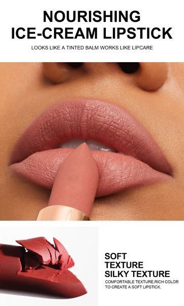 Матовая помада для губ Handaiyan Nourishing Ice-Cream Lipstick 02 Warm Nude 01182 фото