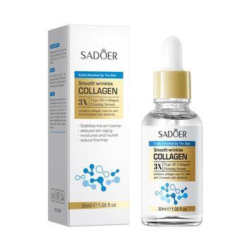 Сыворотка для разглаживания морщин и подтяжки кожи лица Sadoer Smooth Wrinkles Type 3 Collagen Firming Serum с коллагеном 30 мл 01133 фото