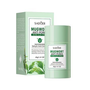 Маска-стик для глубокого очищения и сужения пор лица Sadoer Mugwort Anti Pores Acne Clay Stick с ниацинамидом, салициловой кислотой и экстрактом центеллы 40 г 01208 фото