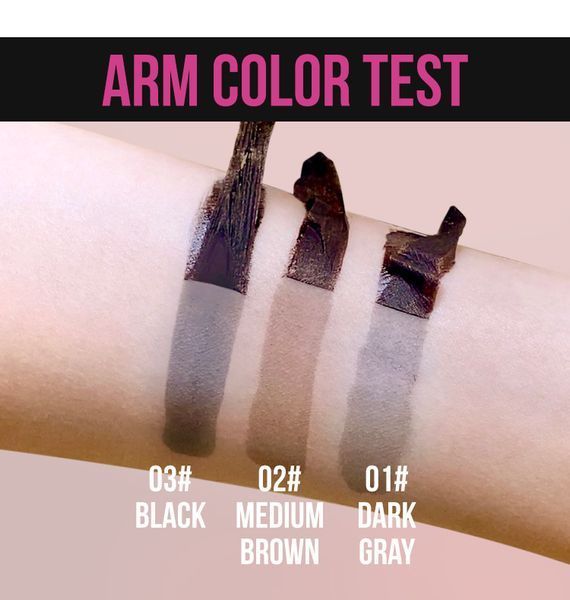Гель-фарба для брів MLSMILE Tattoo Brow Medium Black 03 чорний 10 мл 01188 фото