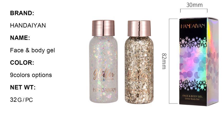 Жидкий глиттер для лица и тела Handaiyan Face & Body Glitter Gel 104 Iridescent Candy Pink 30 мл 01191 фото