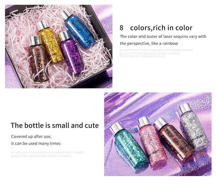 Жидкий глиттер для глаз, лица, тела и волос Handaiyan Face & Body Teras Glitter Gel 01 Holographic Silver 30 мл 01096 фото