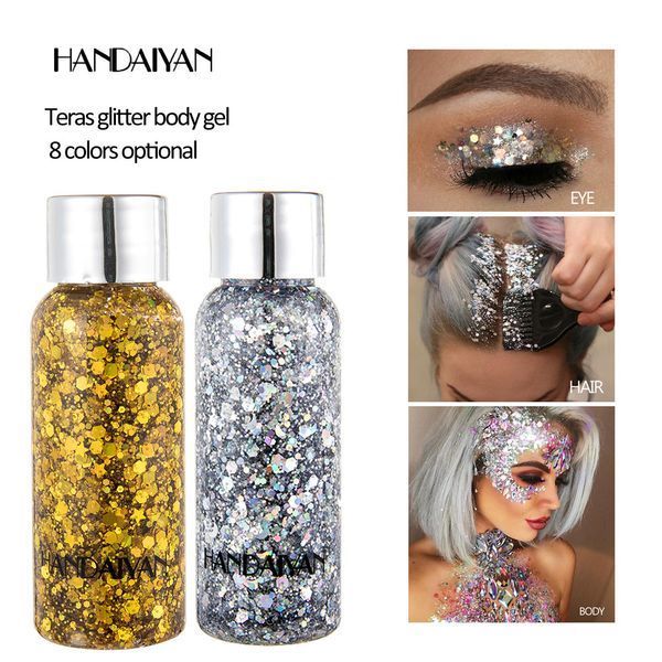 Жидкий глиттер для глаз, лица, тела и волос Handaiyan Face & Body Teras Glitter Gel 09 Iridescent White 30 мл 01097 фото