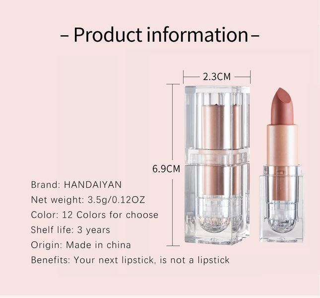 Матовая помада для губ Handaiyan Ice Cube Matte Lipstick 611 Wine Red 01070 фото