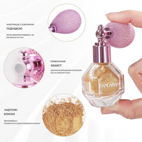 Хайлайтер-спрей для обличчя, тіла та волосся Handaiyan Glitter Highlight Body Mist 02 Ultraviolet Sheen 01099 фото