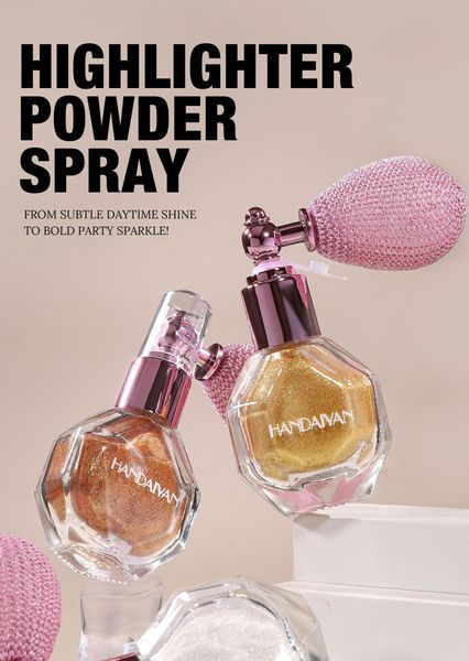 Хайлайтер-спрей для обличчя, тіла та волосся Handaiyan Glitter Highlight Body Mist 03 Citrine 01100 фото