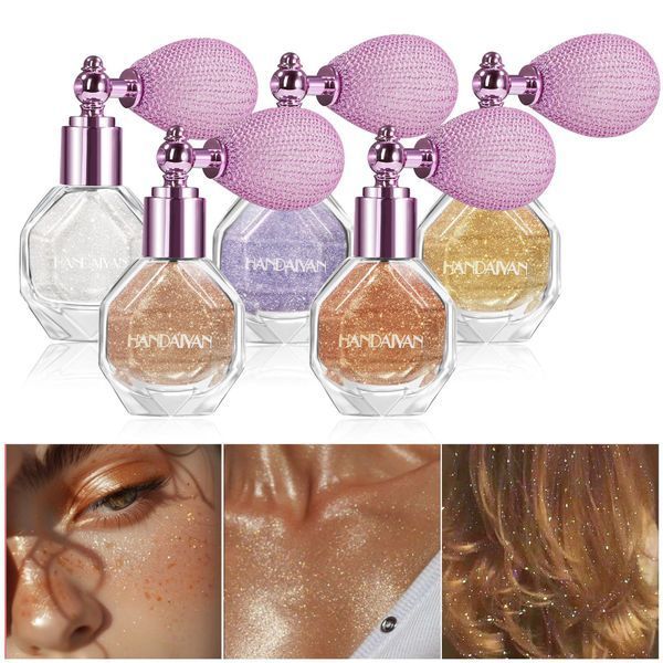 Хайлайтер-спрей для обличчя, тіла та волосся Handaiyan Glitter Highlight Body Mist 03 Citrine 01100 фото
