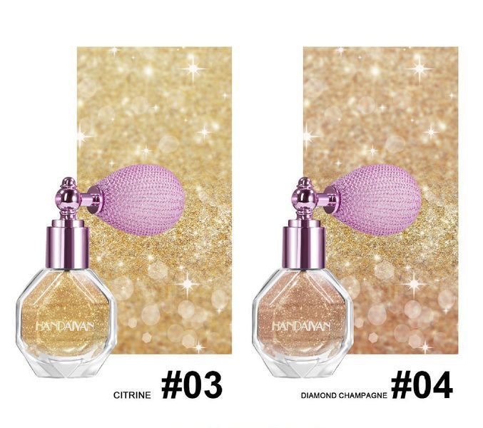 Хайлайтер-спрей для обличчя, тіла та волосся Handaiyan Glitter Highlight Body Mist 03 Citrine 01100 фото