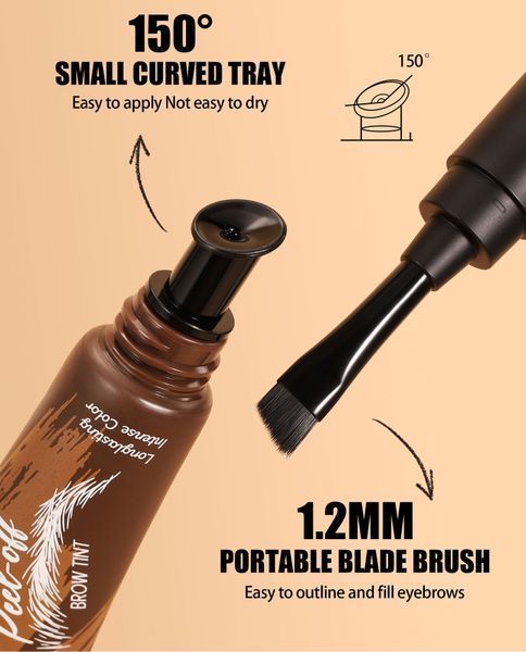 Тінт гель-фарба для брів Handaiyan Peel-Off Brow Tint Chocolate 04 темно-коричневий 7 мл 01145 фото