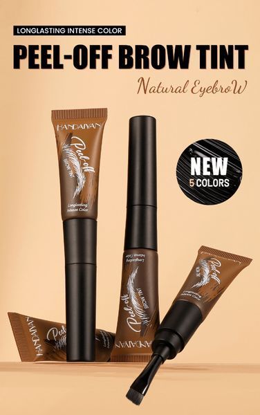 Тінт гель-фарба для брів Handaiyan Peel-Off Brow Tint Black 05 чорний 7 мл 01146 фото