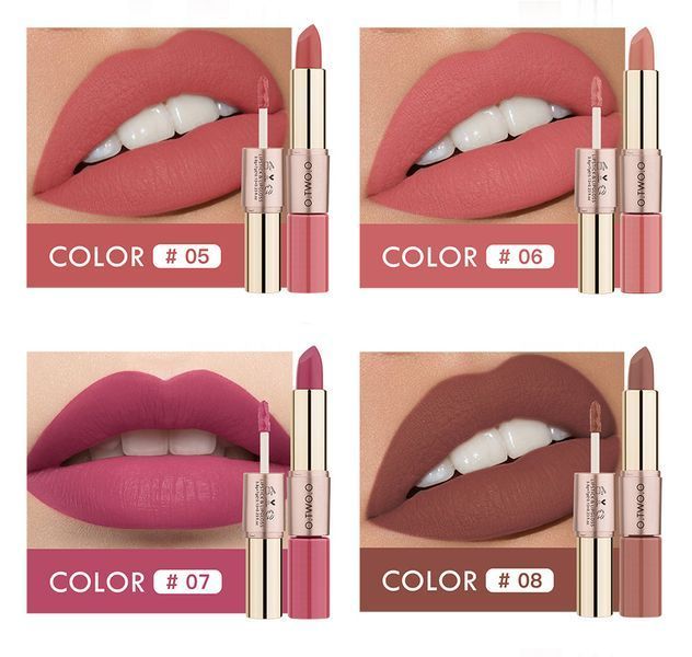 Матовая помада для губ O.TWO.O 2 in 1 Matte Lipstick & Liquid Lipstick 03 00980 фото