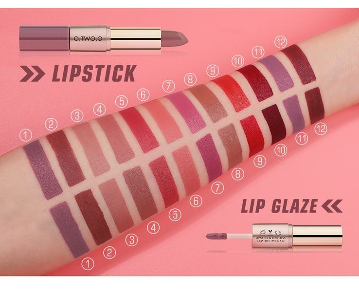 Матовая помада для губ O.TWO.O 2 in 1 Matte Lipstick & Liquid Lipstick 03 00980 фото