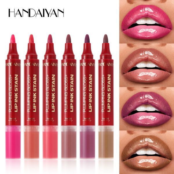 Двусторонний маркер-тинт и блеск для губ Handaiyan 2-in-1 Lip Ink Stain & Plumping Gloss 02 Sweet Orange 01149 фото