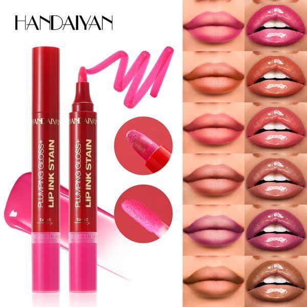 Двусторонний маркер-тинт и блеск для губ Handaiyan 2-in-1 Lip Ink Stain & Plumping Gloss 03 Raspberry 01150 фото