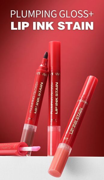 Двосторонній маркер-тінт та блиск для губ Handaiyan 2-in-1 Lip Ink Stain & Plumping Gloss 05 Red Cherry 01151 фото