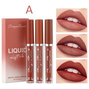 Набор водостойких жидких матовых помад Dragon Ranee Liquid Lipstick A 3 шт 00665 фото