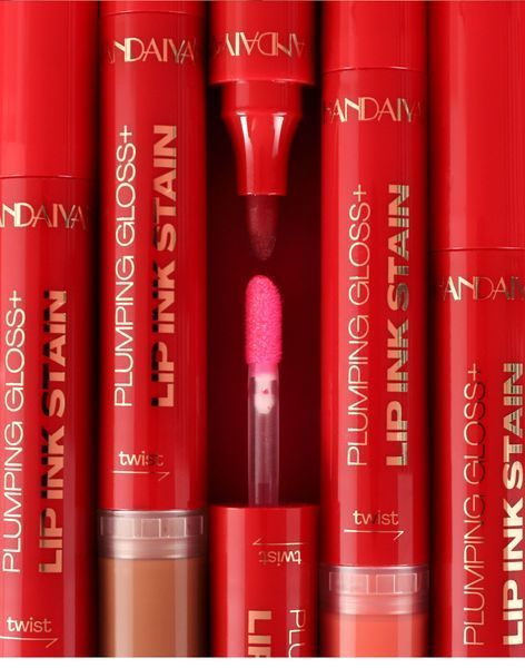 Двосторонній маркер-тінт та блиск для губ Handaiyan 2-in-1 Lip Ink Stain & Plumping Gloss 05 Red Cherry 01151 фото