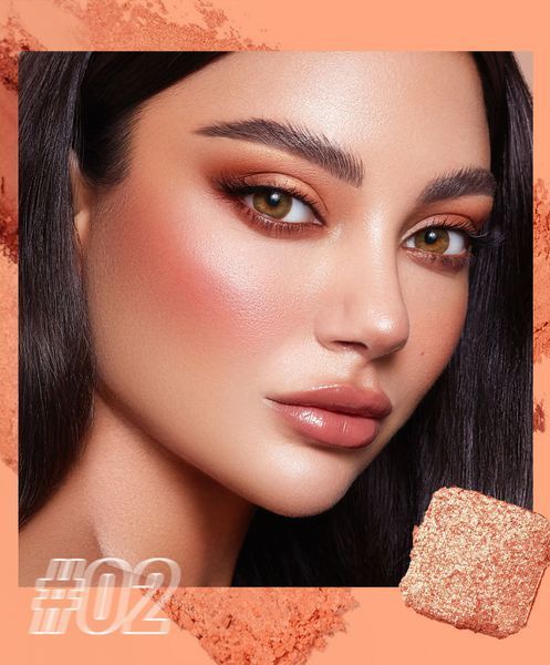 Палетка теней для век, румян и хайлайтера Handaiyan Glow&Go Stack Eyeshadow Blush Highlighter 3 in 1 Palette 02 01153 фото