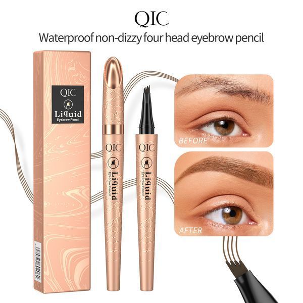 Маркер для брів з ефектом мікроблейдінгу QIC Liquid Eyebrow Pencil 01 світло-коричневий 01030 фото