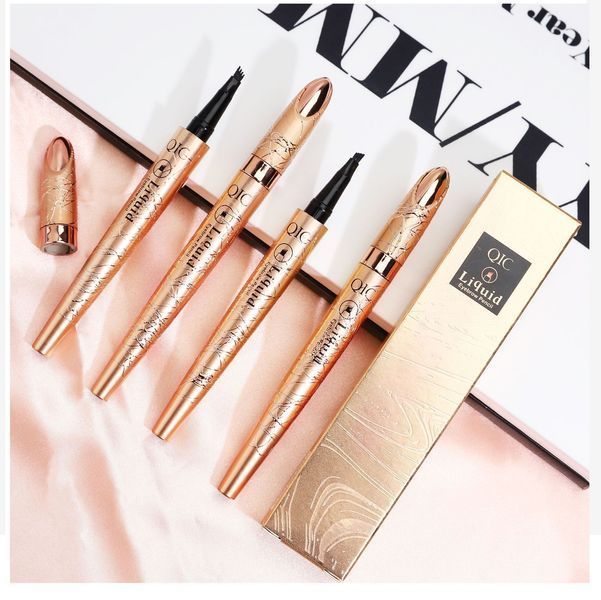 Маркер для брів з ефектом мікроблейдінгу QIC Liquid Eyebrow Pencil 01 світло-коричневий 01030 фото