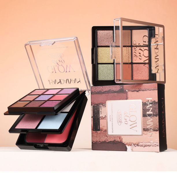 Палетка теней для век, румян и хайлайтера Handaiyan Glow&Go Stack Eyeshadow Blush Highlighter 3 in 1 Palette 02 01153 фото