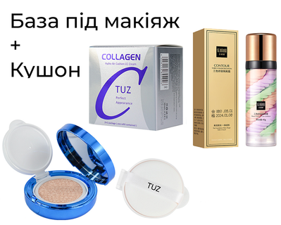 Набір Кушон TUZ Collagen Hydro Air 2в1 + База під макіяж Senana Three Contour Color Isolation 00606 фото