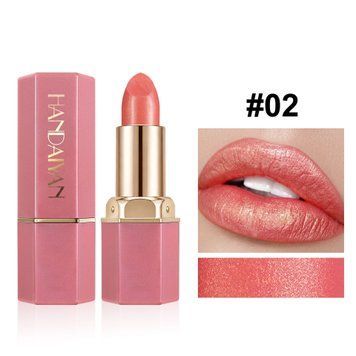 Помада для губ із шиммером Handaiyan Golden Shimmer Lipstick 02 коралово-персикова 01276 фото