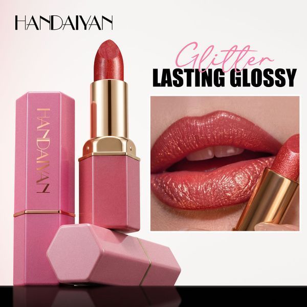 Помада для губ із шиммером Handaiyan Golden Shimmer Lipstick 02 коралово-персикова 01276 фото