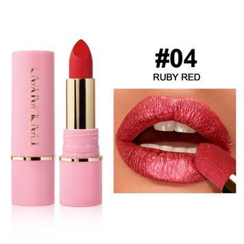 Помада для губ с металлическим блеском Handaiyan Satin Shimmer Cream Lipstick 04 Ruby Red 01137 фото